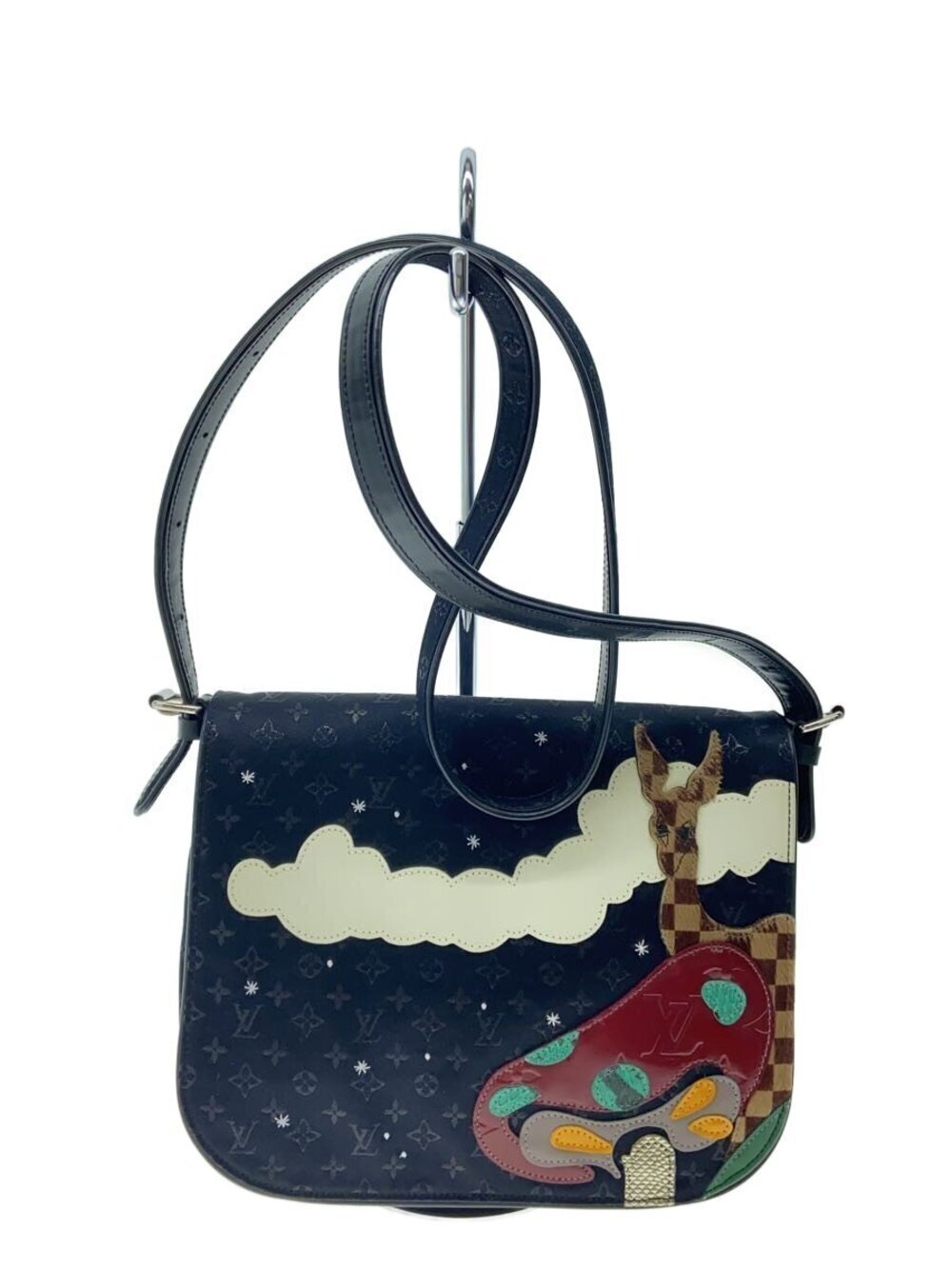 LOUIS VUITTON Contes de Fes Musette Monogram Satin Canvas Black